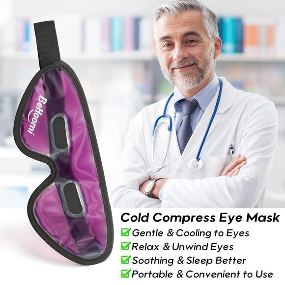 Cooling Eye Mask with Holes – Reusable Gel Ice Pack for Puffy Eyes & Headache - Picture 6 of 6